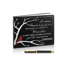 Memorial Funeral Guest Book with Pen